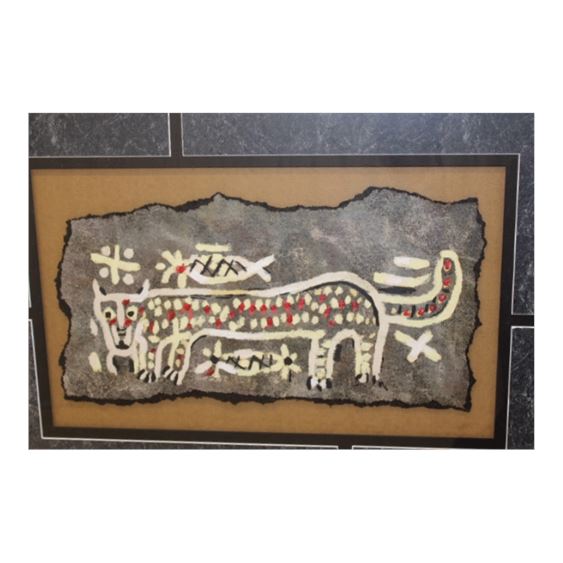 Large Framed Petroglyph Style Art