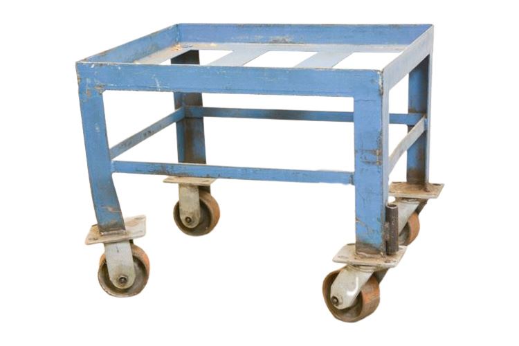 Blue Metal Rolling Cart