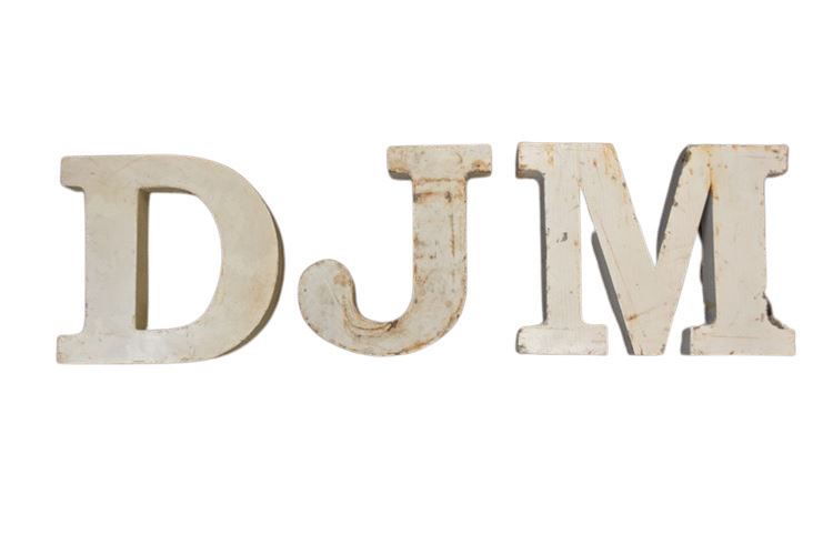 Vintage D J M Sign Letters