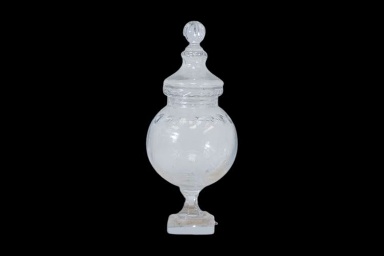 Large Glass Urn With Lid