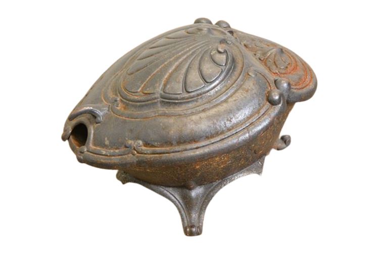 Antique French Cast Iron Coal Scuttle