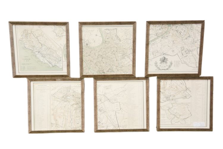 Six (6) Framed Maps