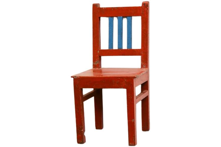 Red and Blue Painted Children's Chair