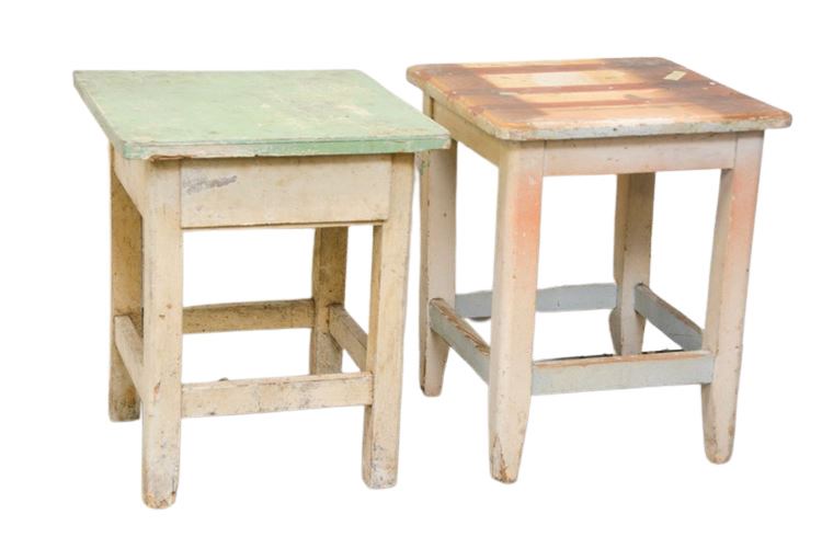 Two (2) Vintage Painted End Tables