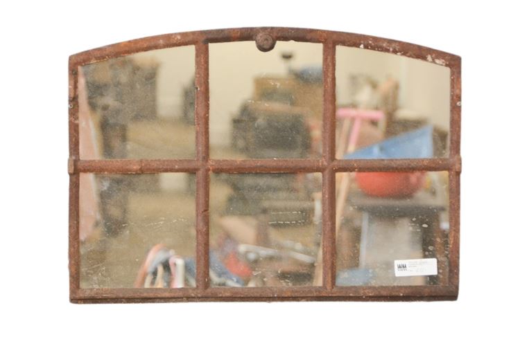 Vintage Metal Mirrored Window Panel