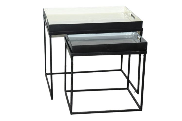 Two (2) Modern Nesting Tray Tables