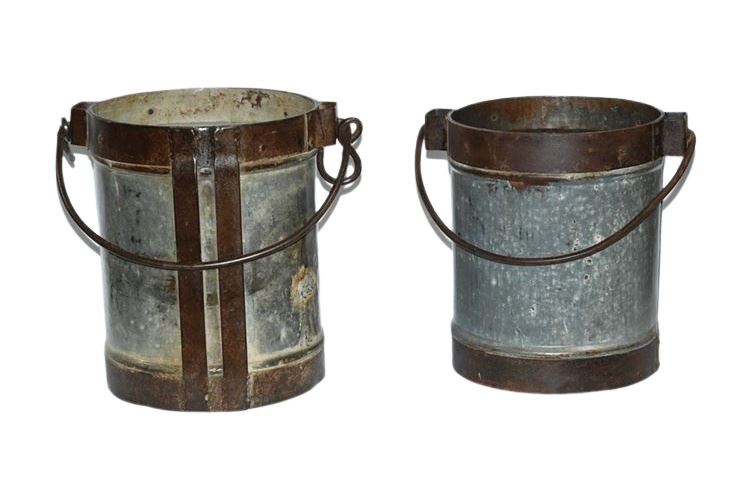 Two (2) Vintage Metal Buckets