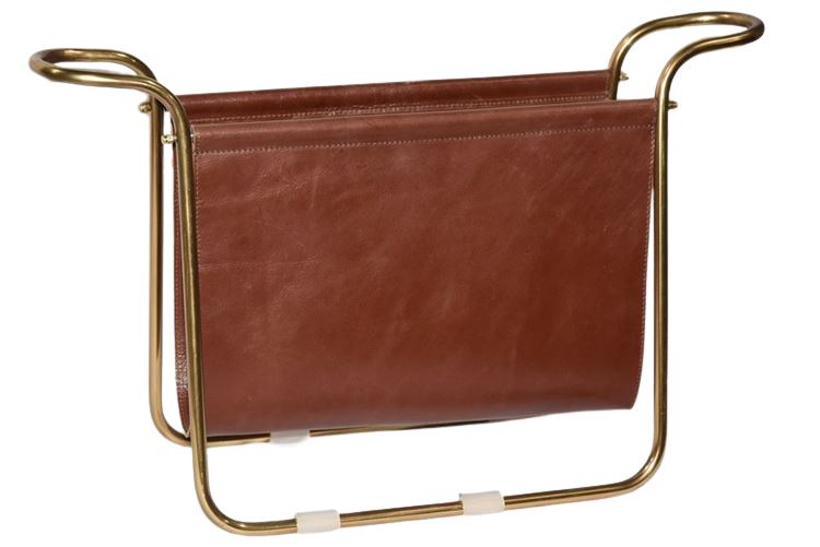 Leather and Brass Magazine Holder