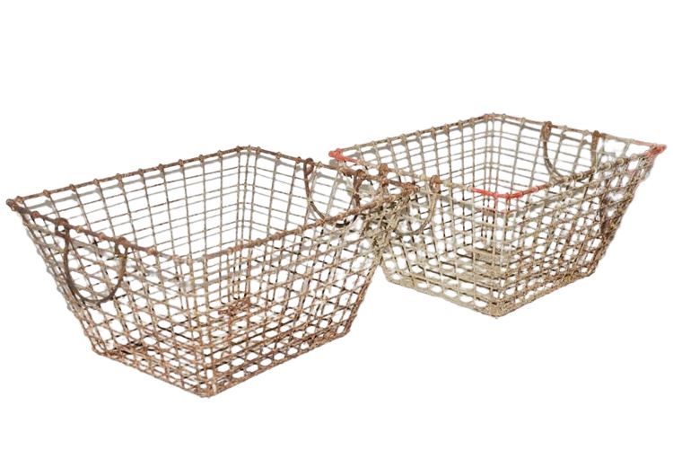 Pair Metal Baskets