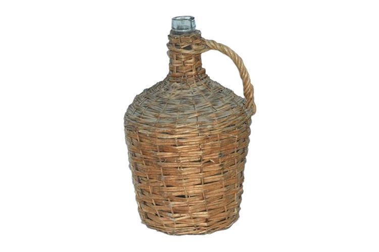 Glass Jar With Wicker Cover