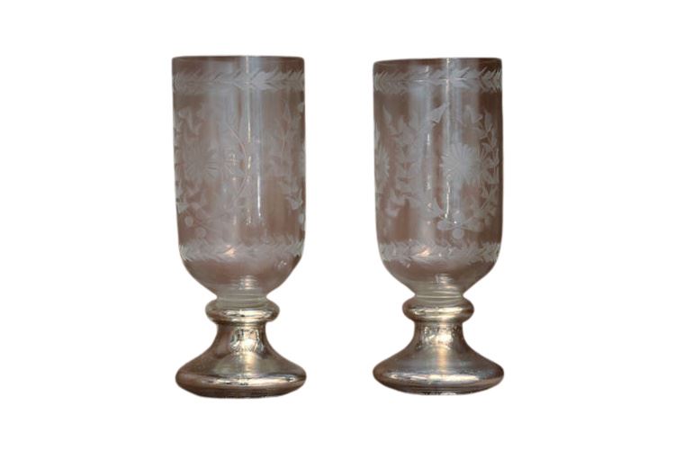 Pair Hurricane Vases