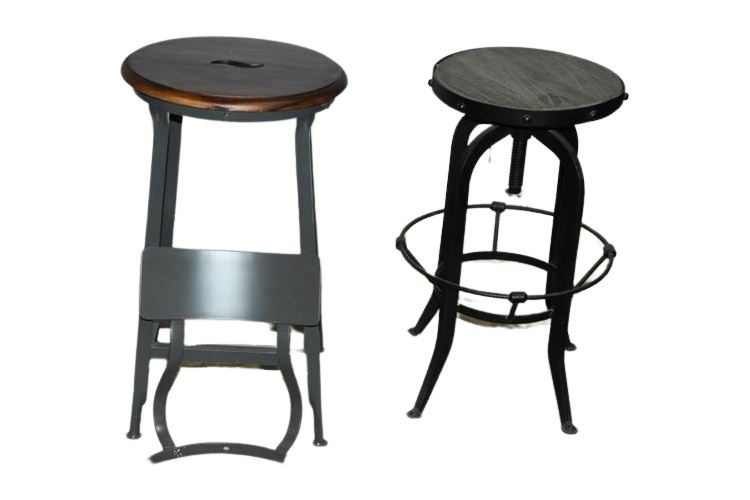 Two (2) Rustic Industrial Stools