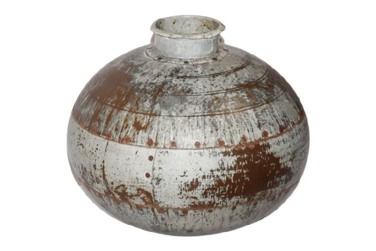 Oxidized Metal Vase