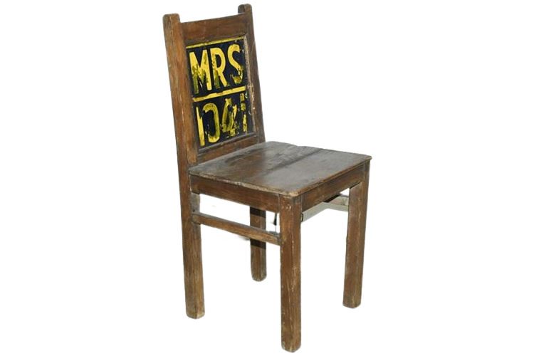 Wooden Accent Chair With Painted Inset Panel