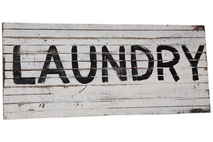 Hand Painted Laundry Sign