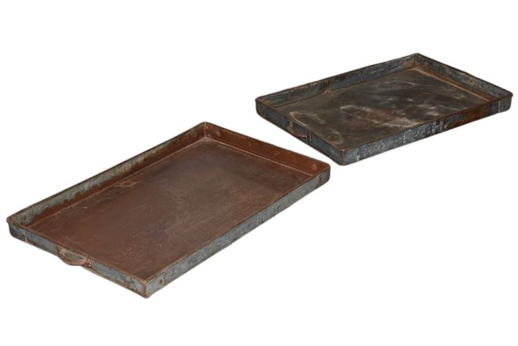 Two (2) Metal Trays