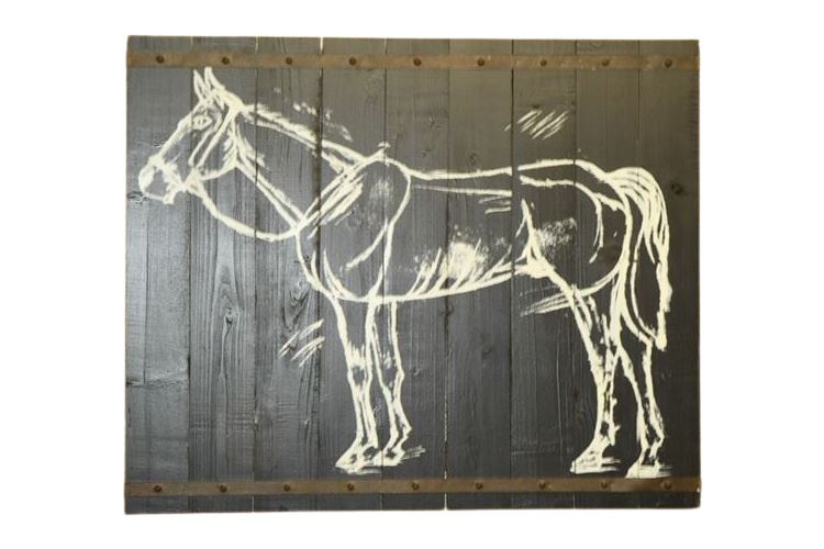 Rustic Modern Horse Themed Wall Hanging