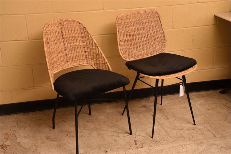 Two (2) Wicker Chairs With Cushions