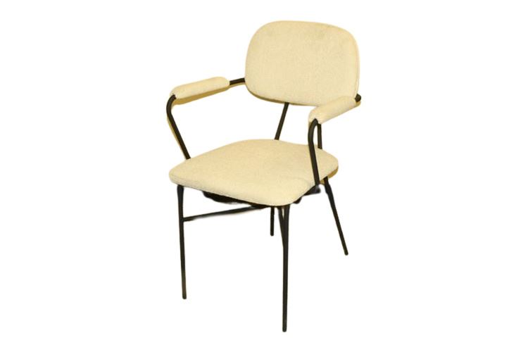 Upholstered Metal Frame Mid Century Style Armchair
