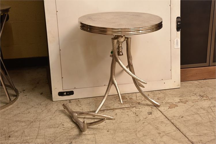 Silver Painted Branch Base End Table (Broken Leg)