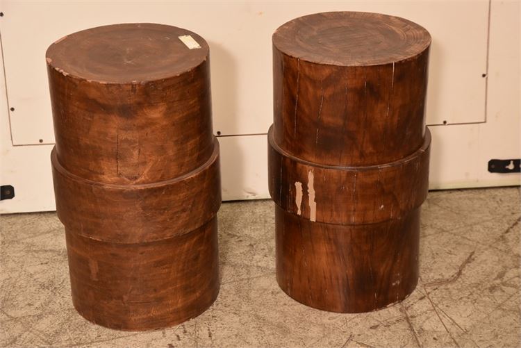 Pair Cylindrical End Table