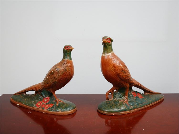 Pair Vintage Pottery Birds