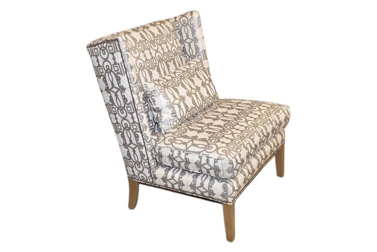 Modern Wingback Chair With Tack Trim