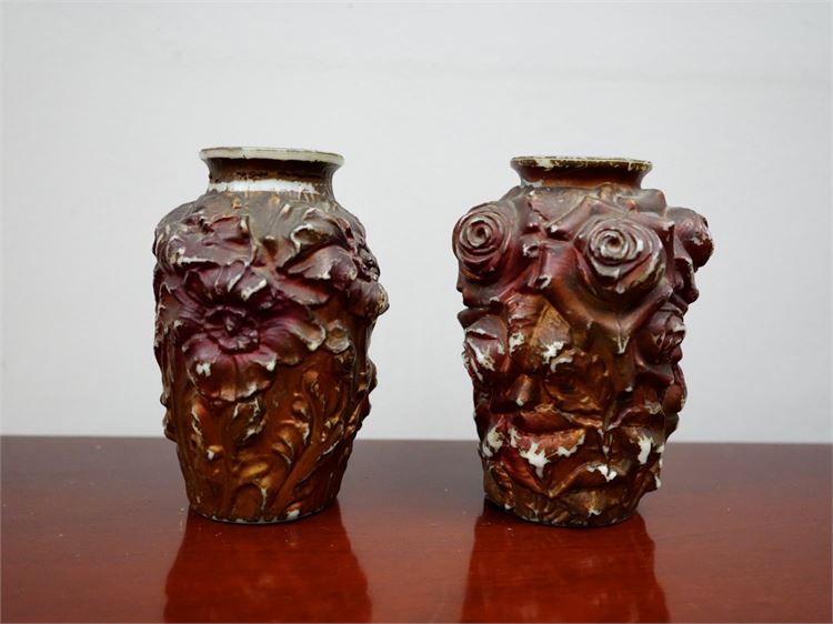 Pair Goofus Glass Vases