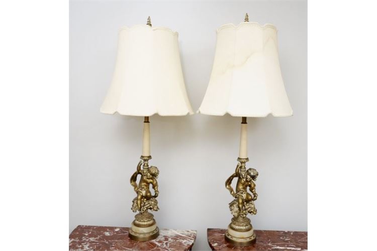 Pair French Lamps