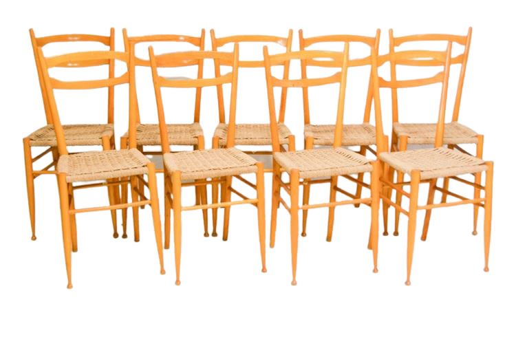 Nine (9) Mid Century Style Dining Chairs