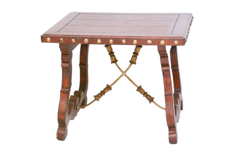 Wooden Table With Gilt Accents