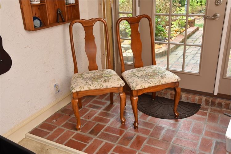 Two (2) Dining Chairs With Upholstered Seats