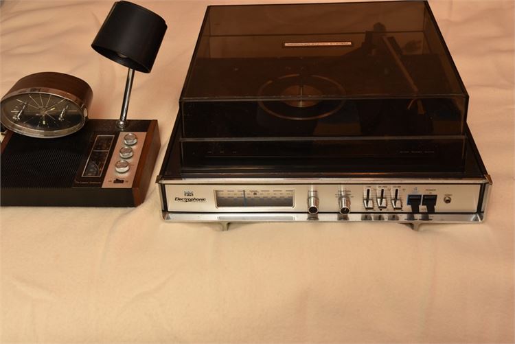 Vintage Record Player and Clock Radio