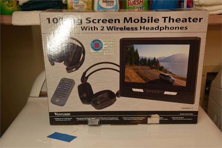 10'' Screen Mobile Theater With 2 Wireless Headphones