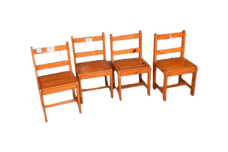Four (4) Wooden Children's Chairs