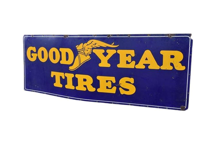 Vintage Enamel and Metal Good Year Tires Sign