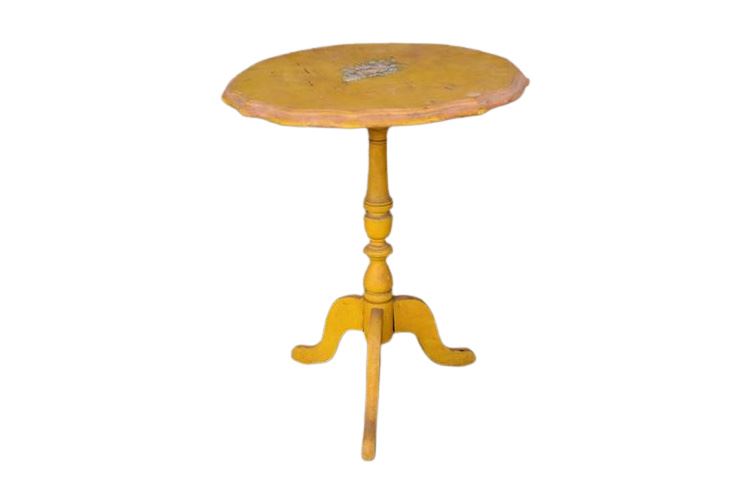 Vintage Painted Yellow Occasional Table