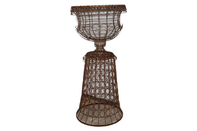 Rustic Wire Urn with Pedestal