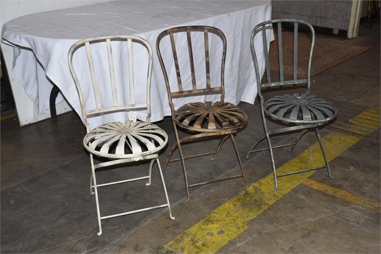 Three (3) Metal Folding Chairs