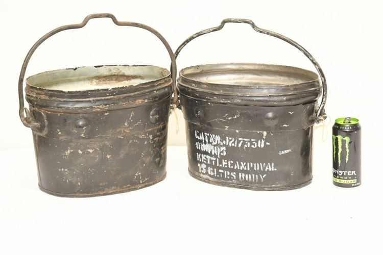 Two (2) Vintage Metal Buckets