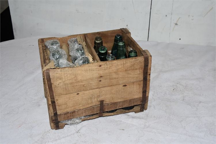 Glass Bottles and Wooden Crate