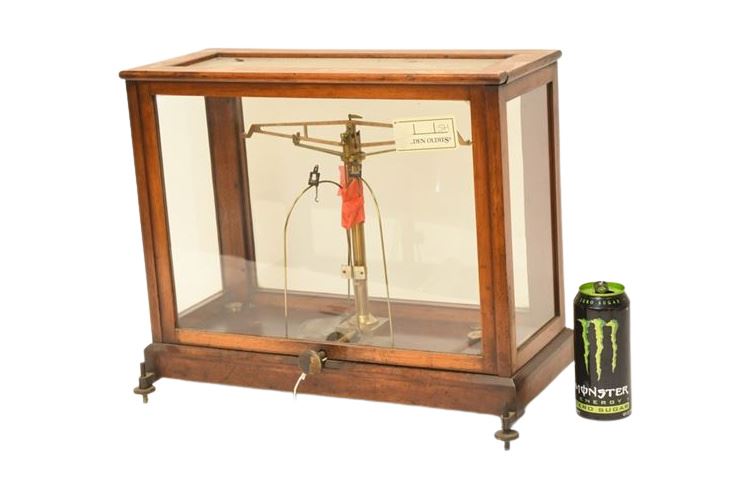 Apothecary Scale in Glass Enclosure