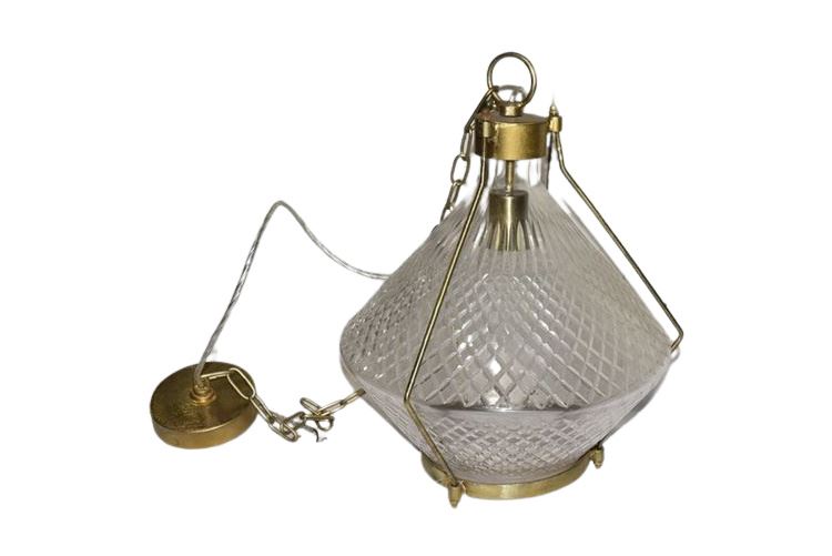 Brass and Glass Pendant Light