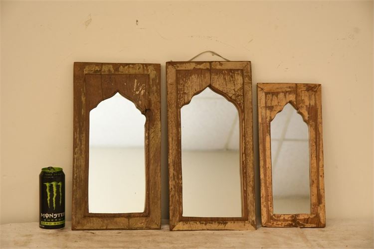 Three (3) Painted Asian Style Wall Mirrors