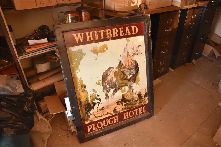 WHITBREAD PLOUGH HOTEL Sign Framed