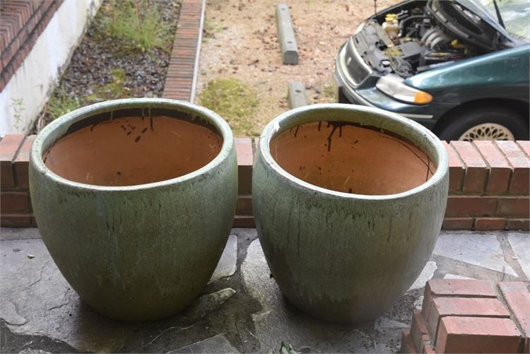 Pair Glazed Planters