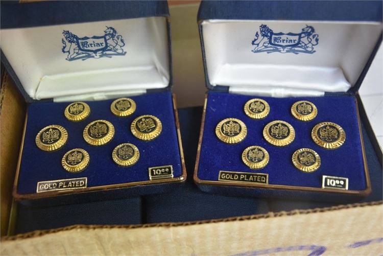 Case of Boxed Gold Plated Buttons