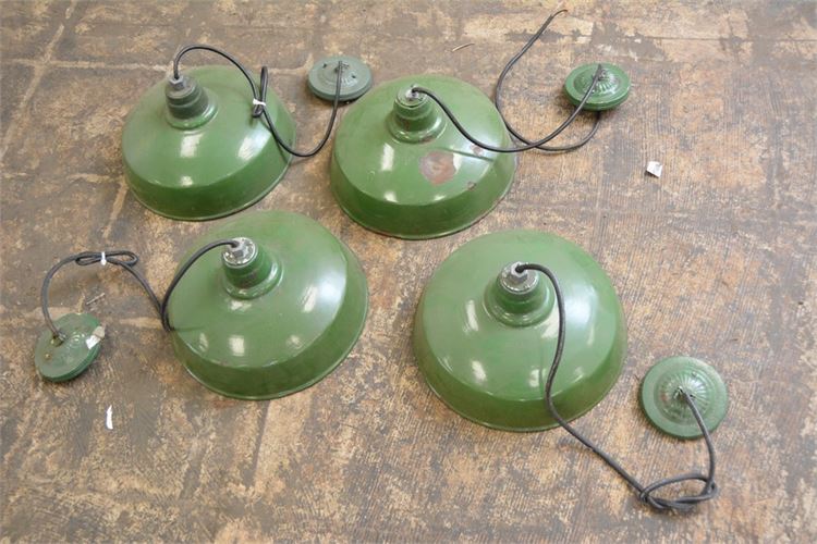 Four (4) Vintage Green Lights