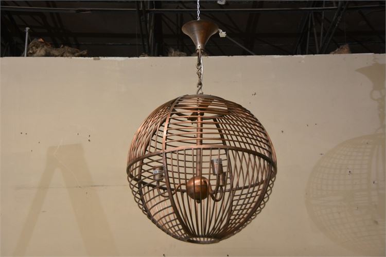 Copper Tone Sphere Light Fixture