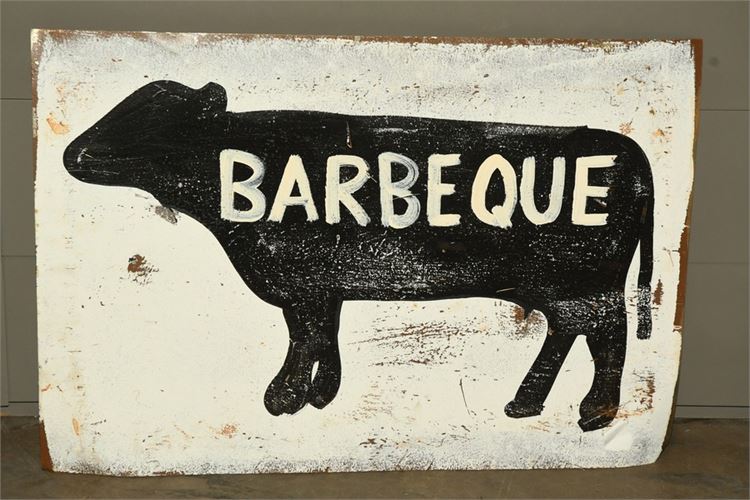 Painted Tin BBQ Sign